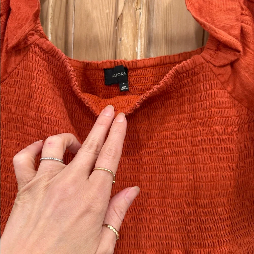 MAJORELLE Terracotta Ruffle Mini Dress - Picture 4 of 4